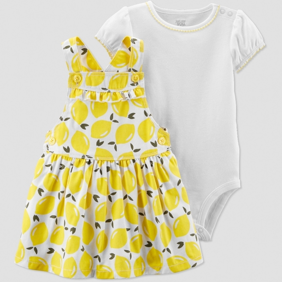 Like New Lemon Jumper Dress Size 2mos 